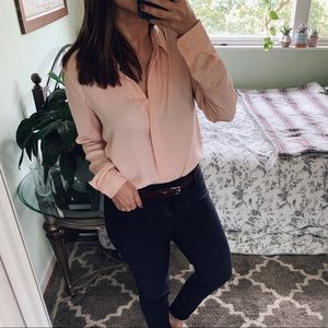 Peach pink bottom-down blouse